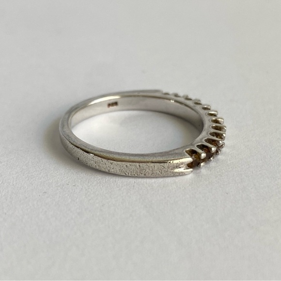 Citrine Band Ring Sterling Silver Gemstone November Birthstone Dainty Size 7.75 - Picture 8 of 11